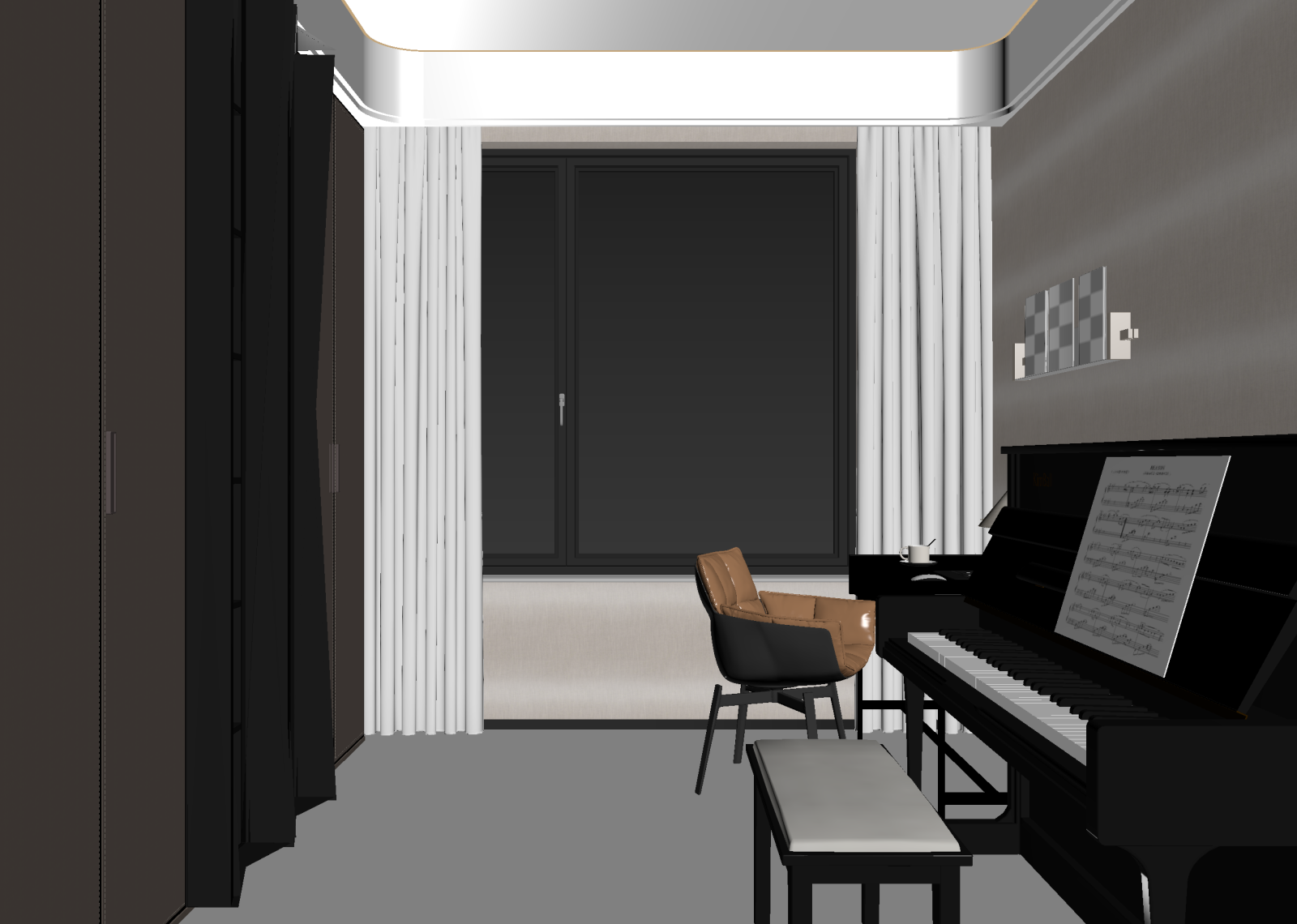 现代书房3D模型下载【ID:1215150191】