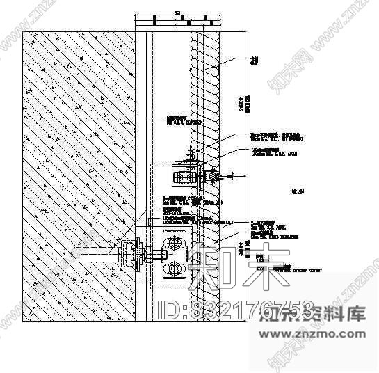 图块/节点不锈钢板幕墙安装节点cad施工图下载【ID:832176753】