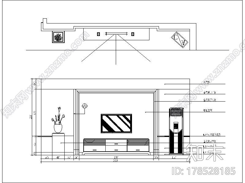 [江西]优雅欧式风格两居室装修图（含效果图）cad施工图下载【ID:178528185】