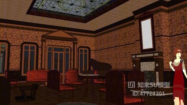西餐厅SU模型下载【ID:47723201】
