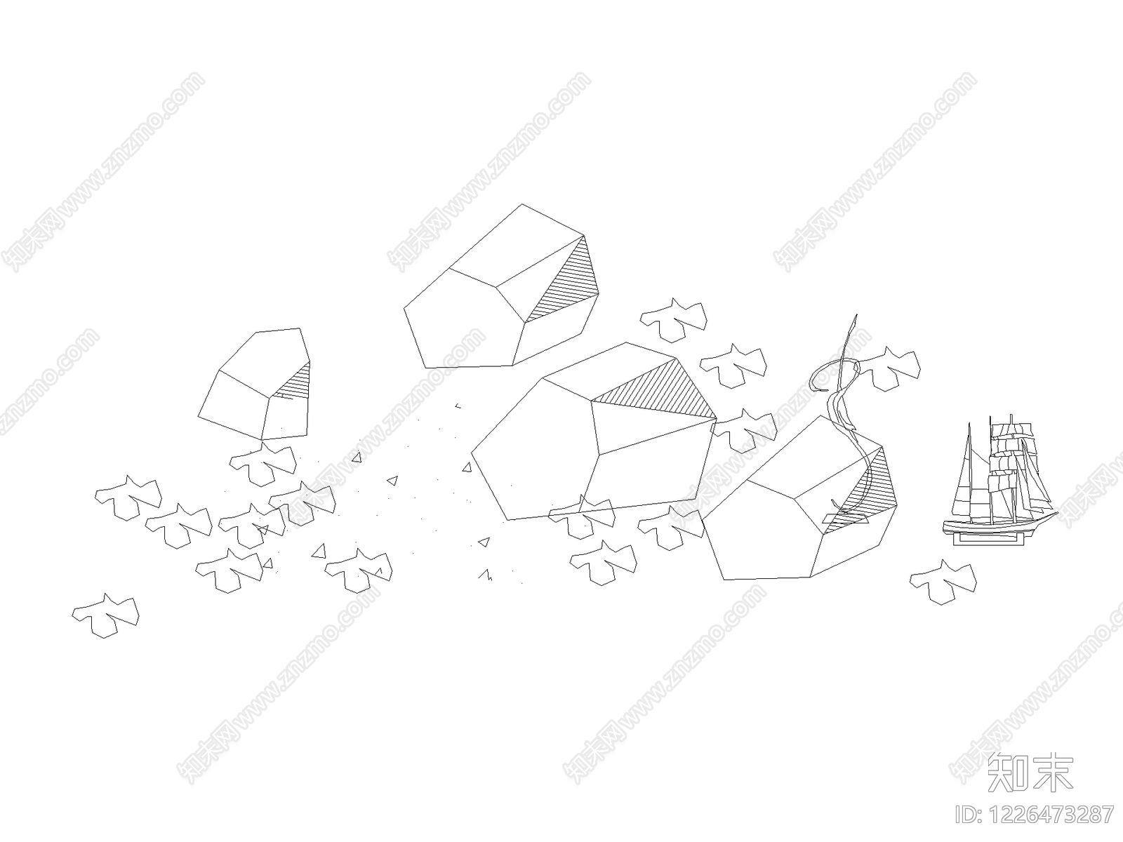 交通工具图块cad施工图下载【ID:1226473287】