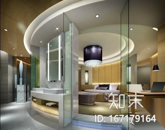 游艇主题国际酒店H客房施工图（含效果）施工图下载【ID:167179164】