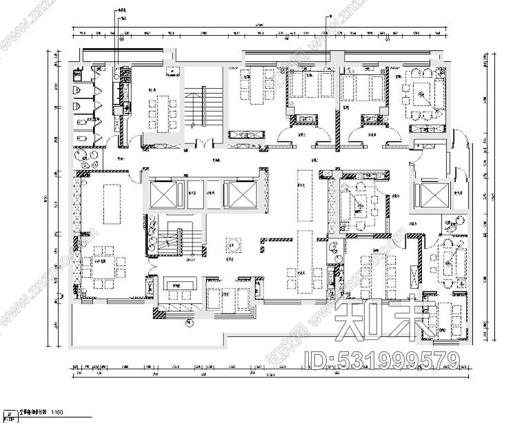 新疆东方禅意品茗茶室空间设计施工图附效果图施工图下载【ID:531999579】