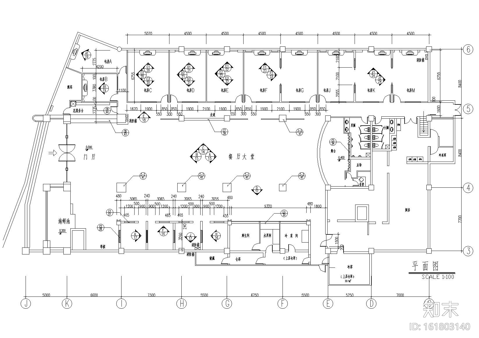 [上海]金沪酒店公区装饰设计项目施工图cad施工图下载【ID:161803140】