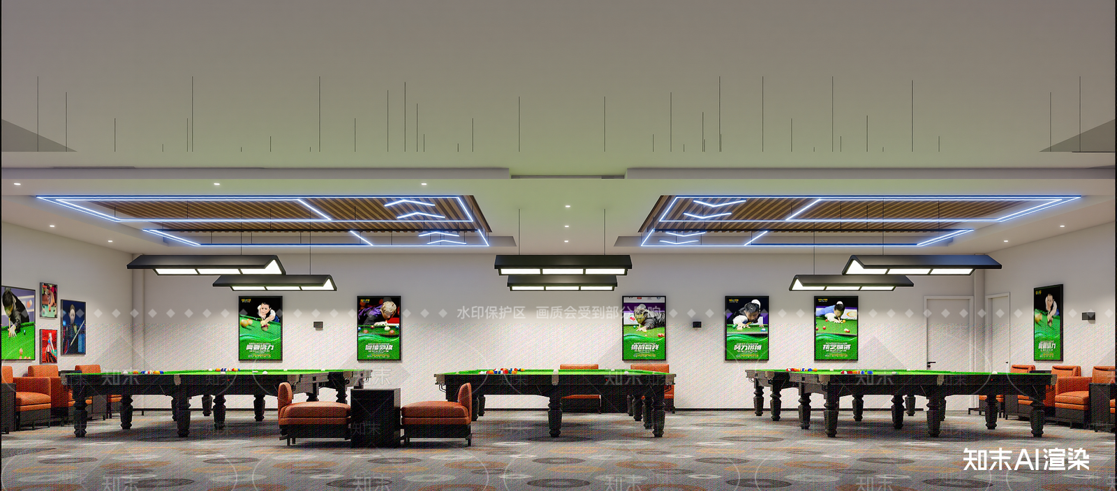 现代台球室3D模型下载【ID:1214643989】