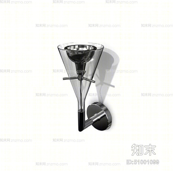 现代黑色透明玻璃壁灯3D模型下载【ID:51001099】