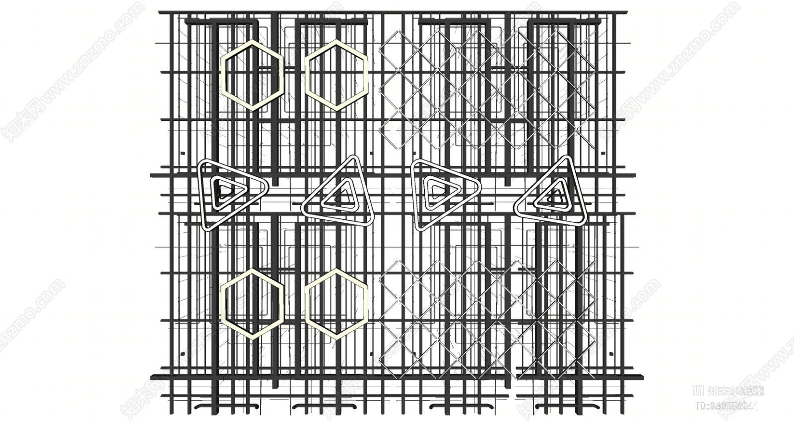 工业风格排风通风管道SU模型下载【ID:946556941】
