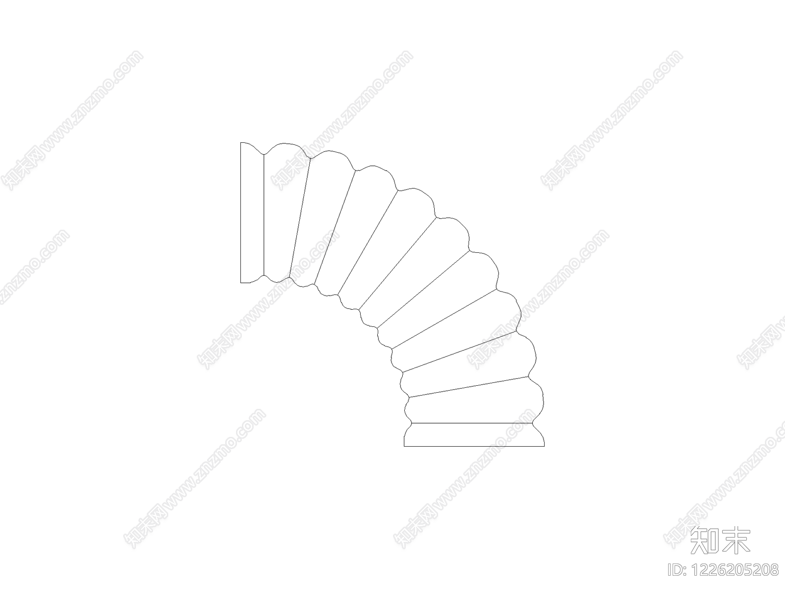 现代,轻奢楼梯踏步构造CAD图纸