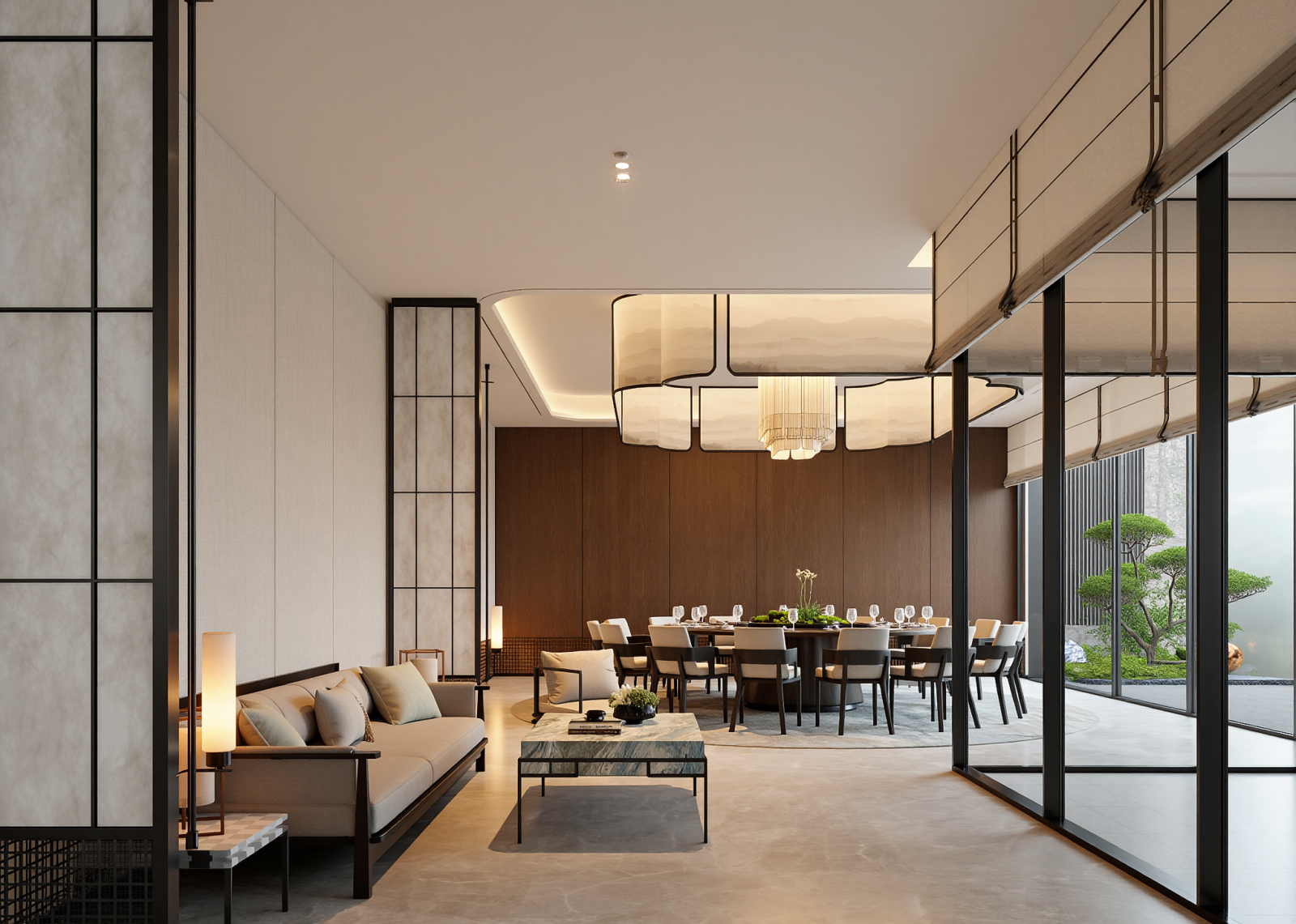 中式酒店餐厅3D模型下载【ID:1215113205】