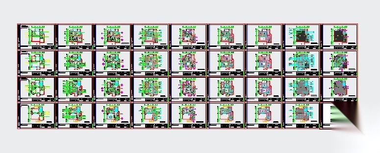 [湖南]四层别墅样板间方案+CAD全套施工图cad施工图下载【ID:160103197】