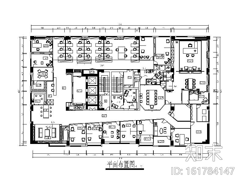 全套简约风格办公室设计施工图(含效果图）cad施工图下载【ID:161784147】