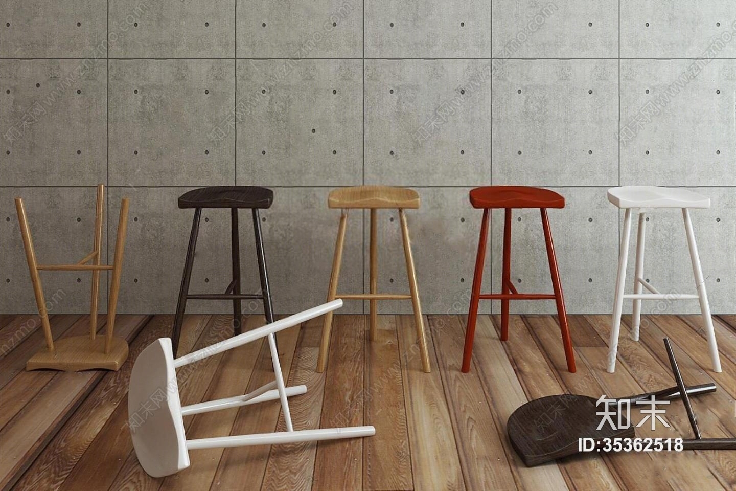 吧椅3D模型下载【ID:35362518】