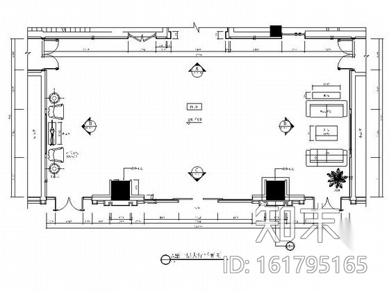 140平方办公楼大厅装修图（含效果）cad施工图下载【ID:161795165】