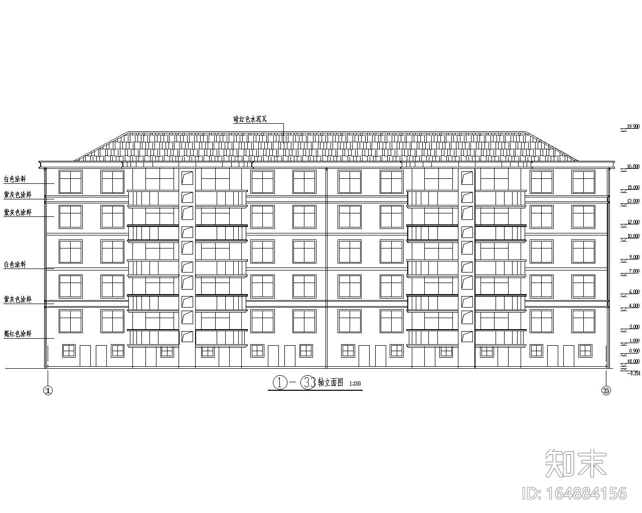 小区五层住宅砌体结构施工图（CAD含建筑）cad施工图下载【ID:164884156】