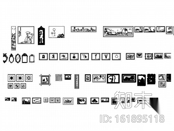 室内配饰CAD图块施工图下载【ID:161895118】