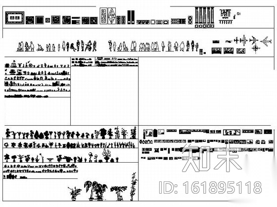室内配饰CAD图块施工图下载【ID:161895118】