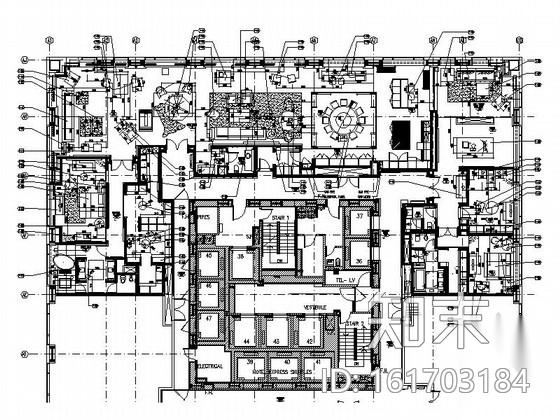 [北京]精品现代简约风格府邸式公寓装修室内设计施工图cad施工图下载【ID:161703184】