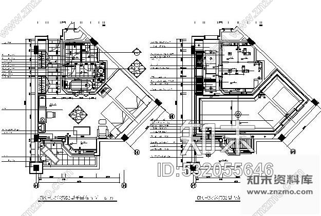 施工图酒店两套标准型客房设计装修图cad施工图下载【ID:532055646】