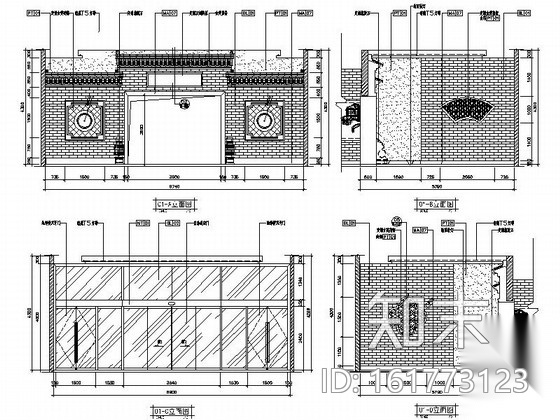 [北京]某中式酒楼室内装修施工图（含实景）cad施工图下载【ID:161773123】