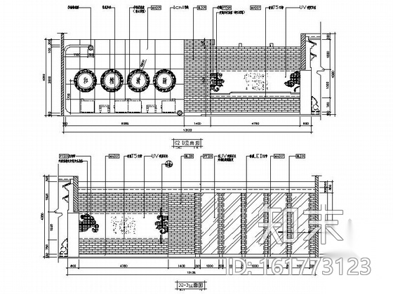 [北京]某中式酒楼室内装修施工图（含实景）cad施工图下载【ID:161773123】