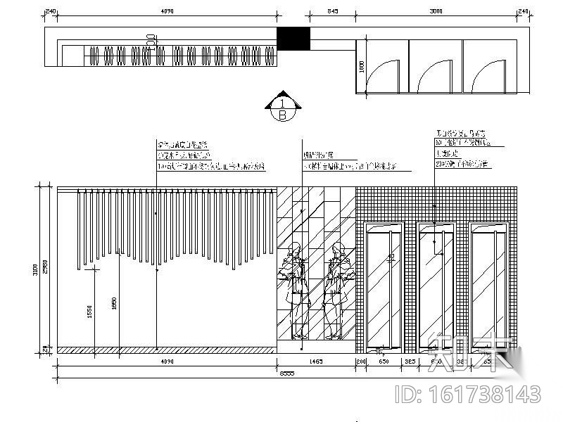 某服装专卖店装修图cad施工图下载【ID:161738143】