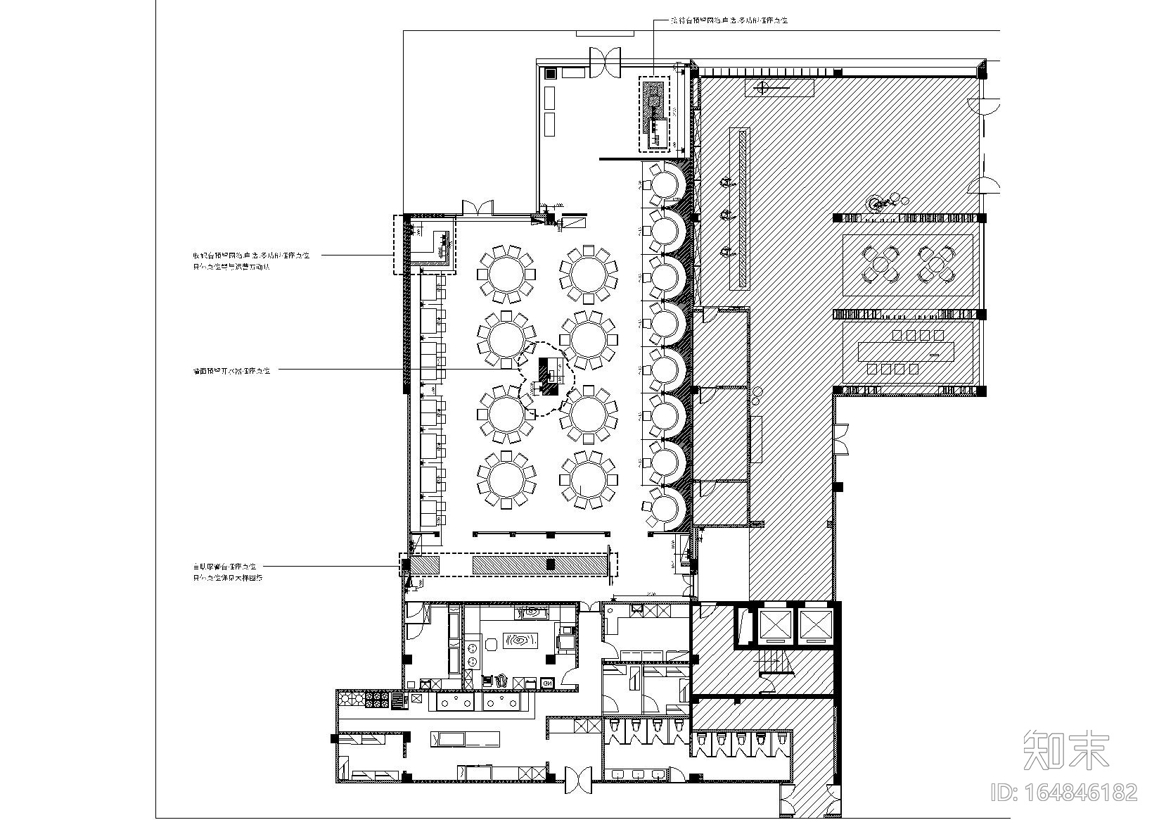 [上海]朱周空间设计-冶春茶社上海吴中路店设计施工图...cad施工图下载【ID:164846182】