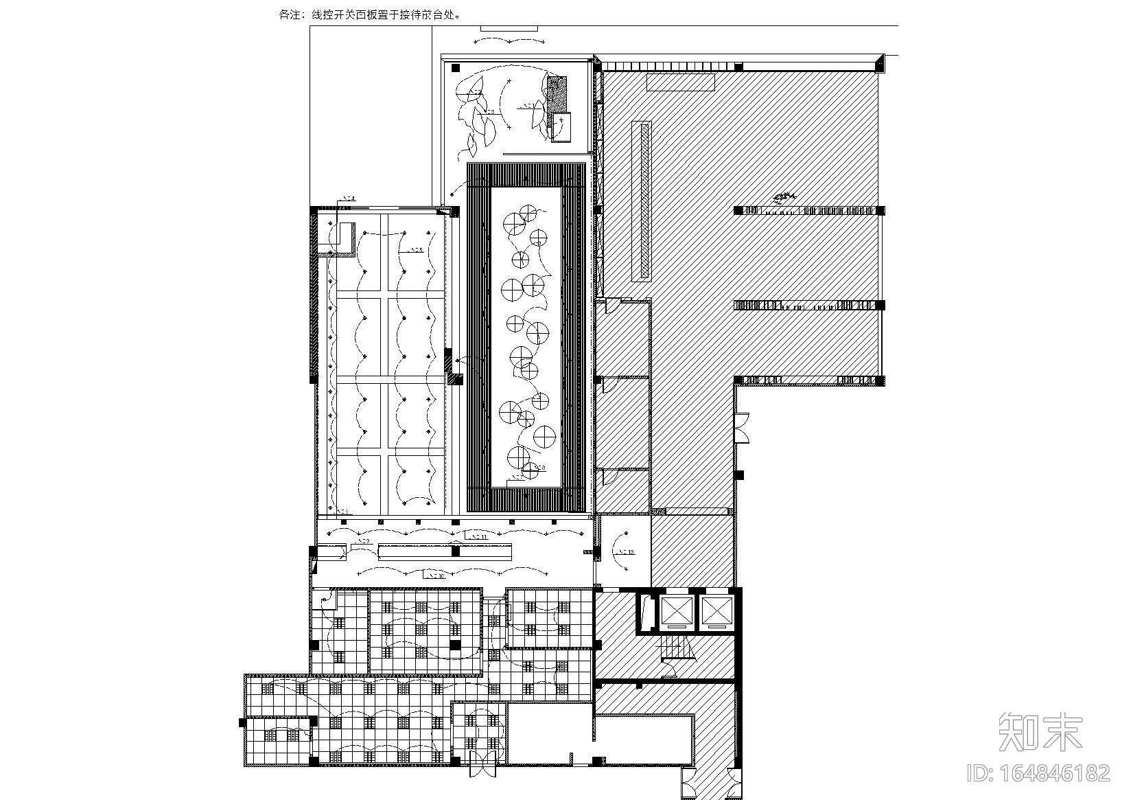 [上海]朱周空间设计-冶春茶社上海吴中路店设计施工图...cad施工图下载【ID:164846182】