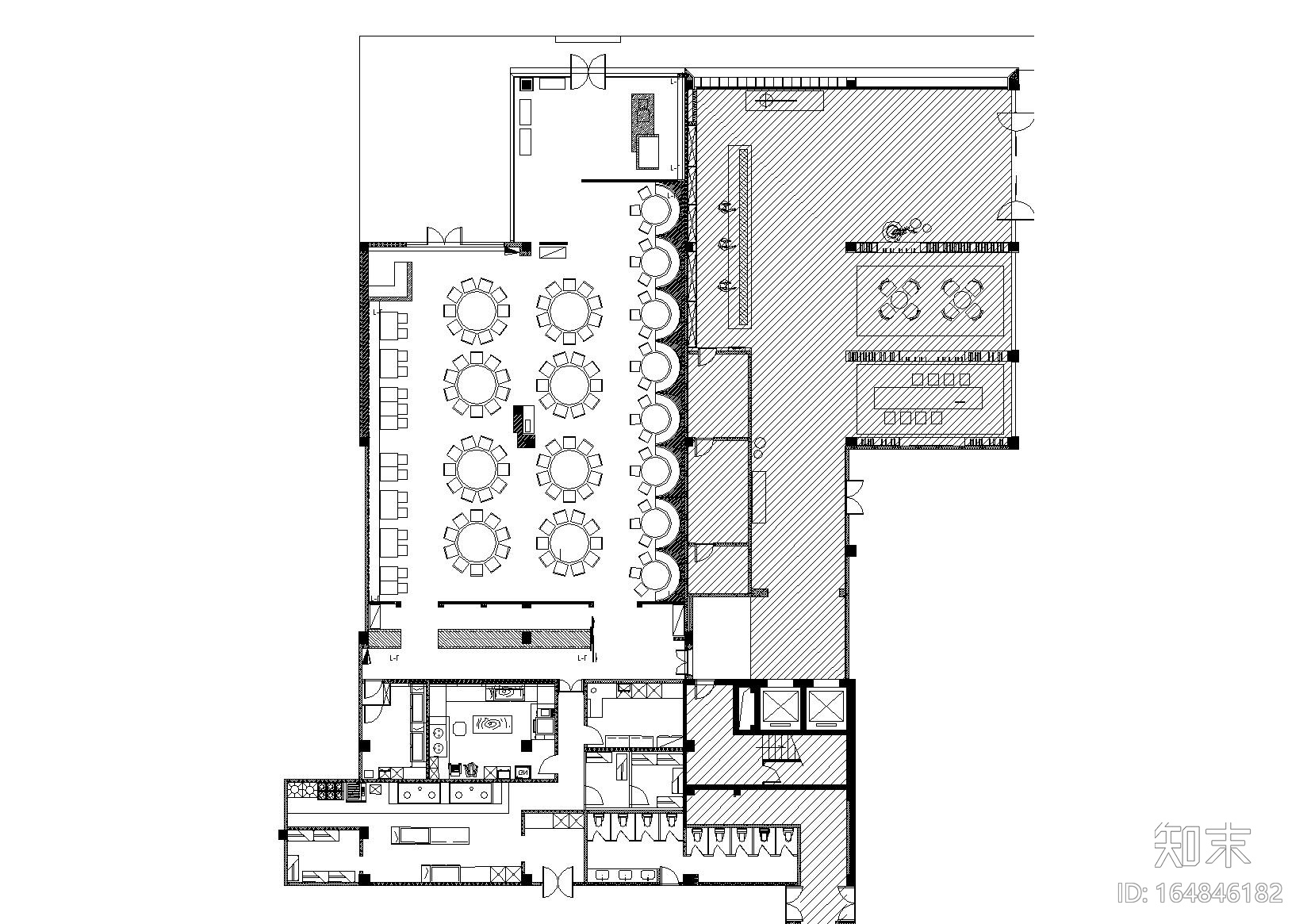 [上海]朱周空间设计-冶春茶社上海吴中路店设计施工图...cad施工图下载【ID:164846182】