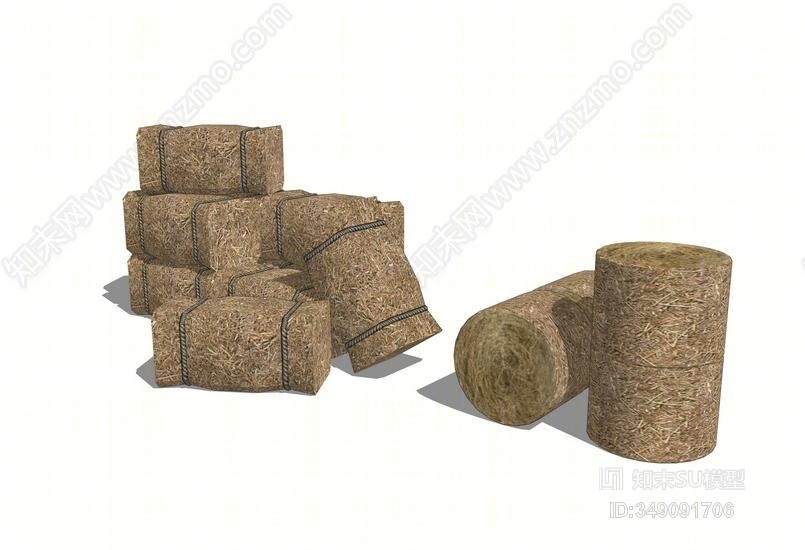 现代风格草堆SU模型下载【ID:349091706】