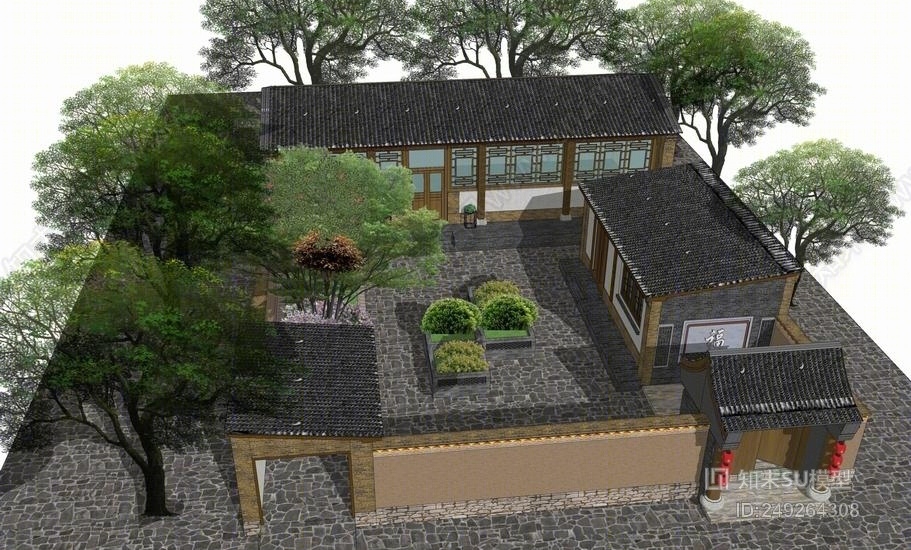 新农村自建别墅SU模型下载【ID:249264308】