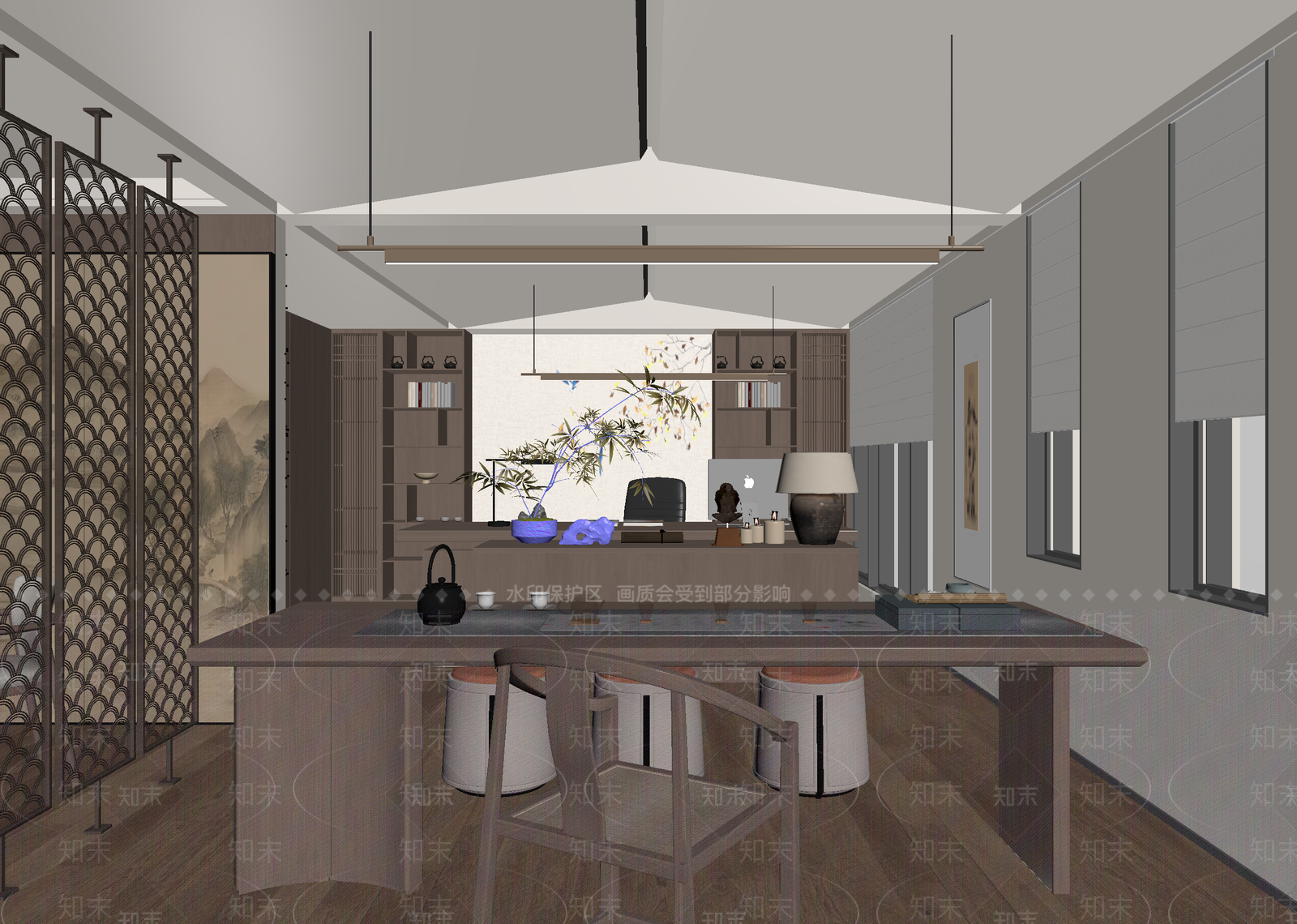 新中式茶室3D模型下载【ID:1215194717】
