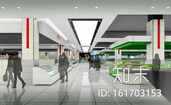 [南京]地标性大型便民综合菜市场室内装修图（含效果图）cad施工图下载【ID:161703153】