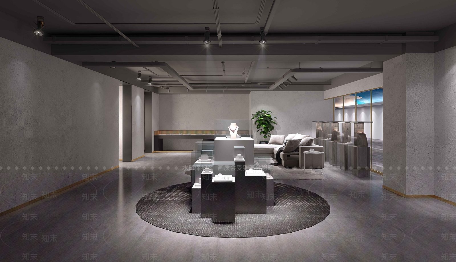 现代流行珠宝店国外下载3D模型下载【ID:374060091】