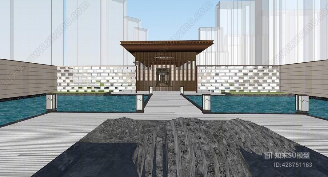 现代温州乐清富力中央公园示范区SU模型下载【ID:428751163】