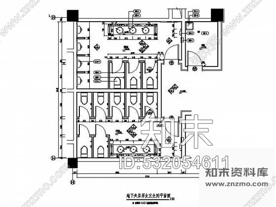 施工图酒店地下夹层男女卫生间施工图施工图下载【ID:532054611】