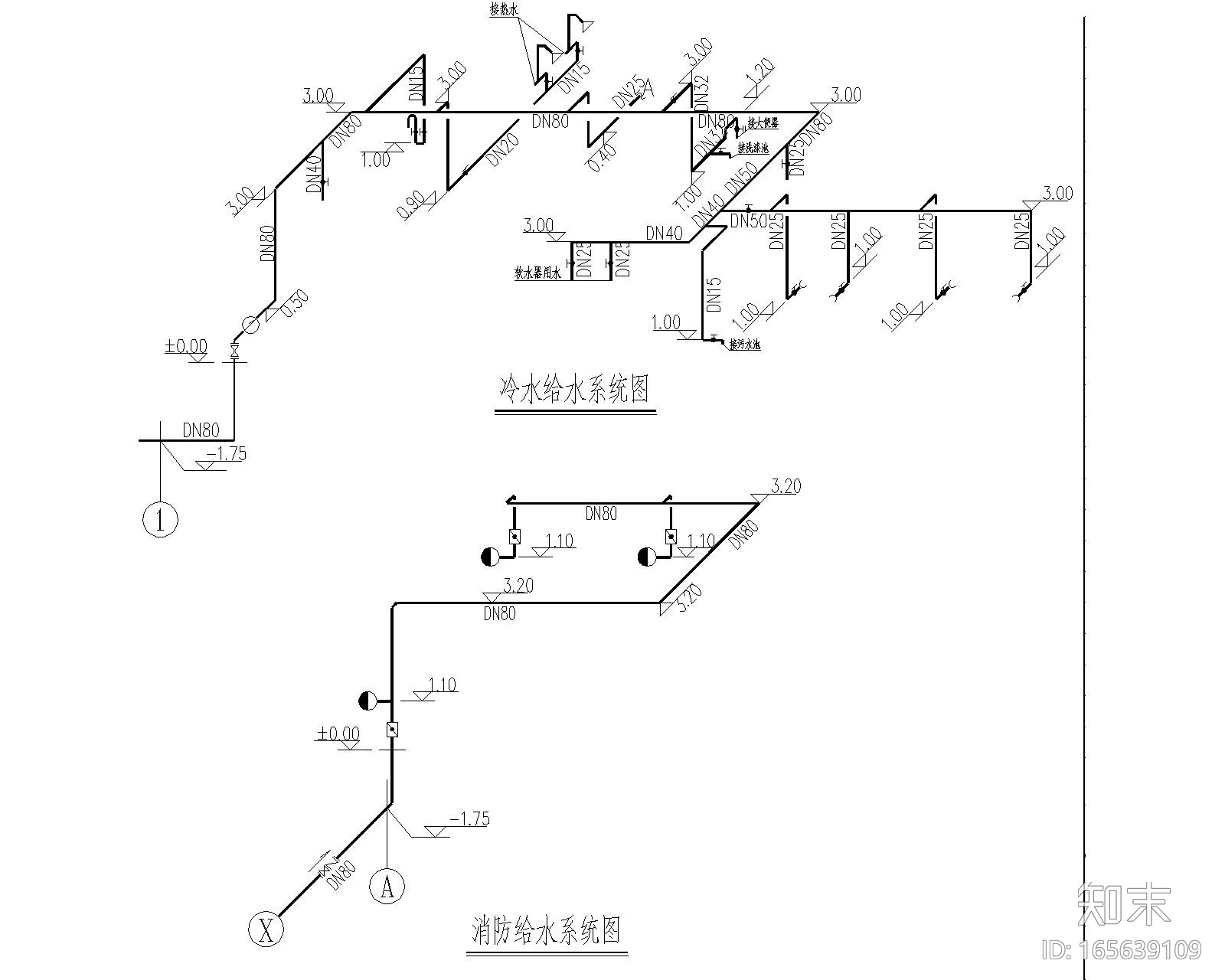 某矿锅炉房给排水水施、电施cad施工图下载【ID:165639109】