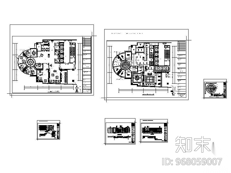 某理财办公大厅装修图(含实景)cad施工图下载【ID:968059007】