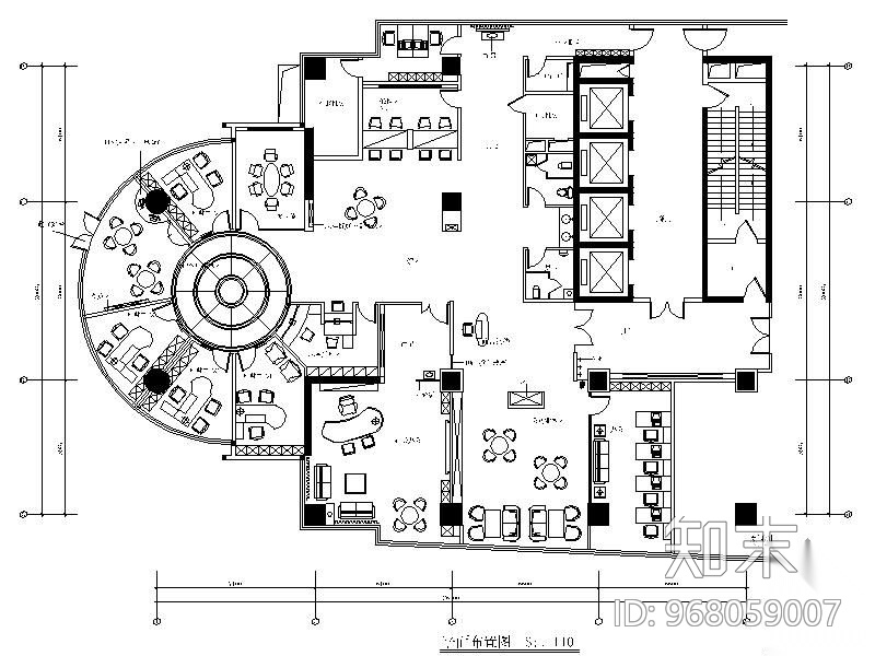 某理财办公大厅装修图(含实景)cad施工图下载【ID:968059007】