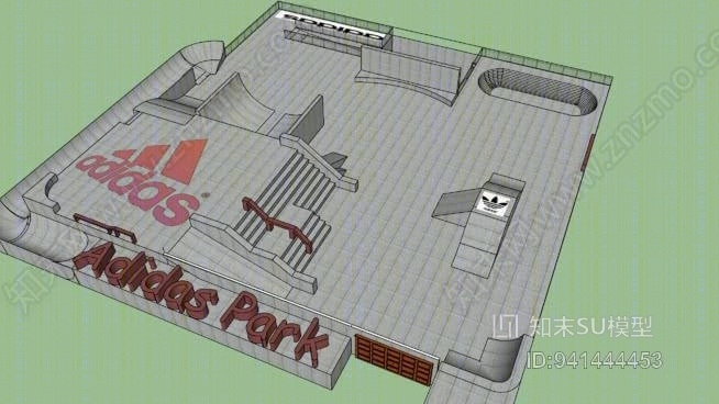 阿迪达斯公园SU模型下载【ID:941444453】