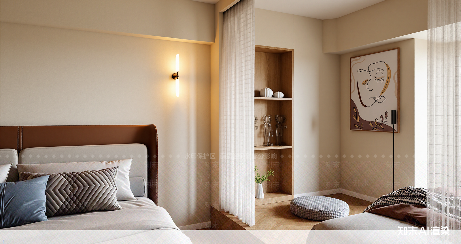 现代家居卧室3D模型下载【ID:1221990570】