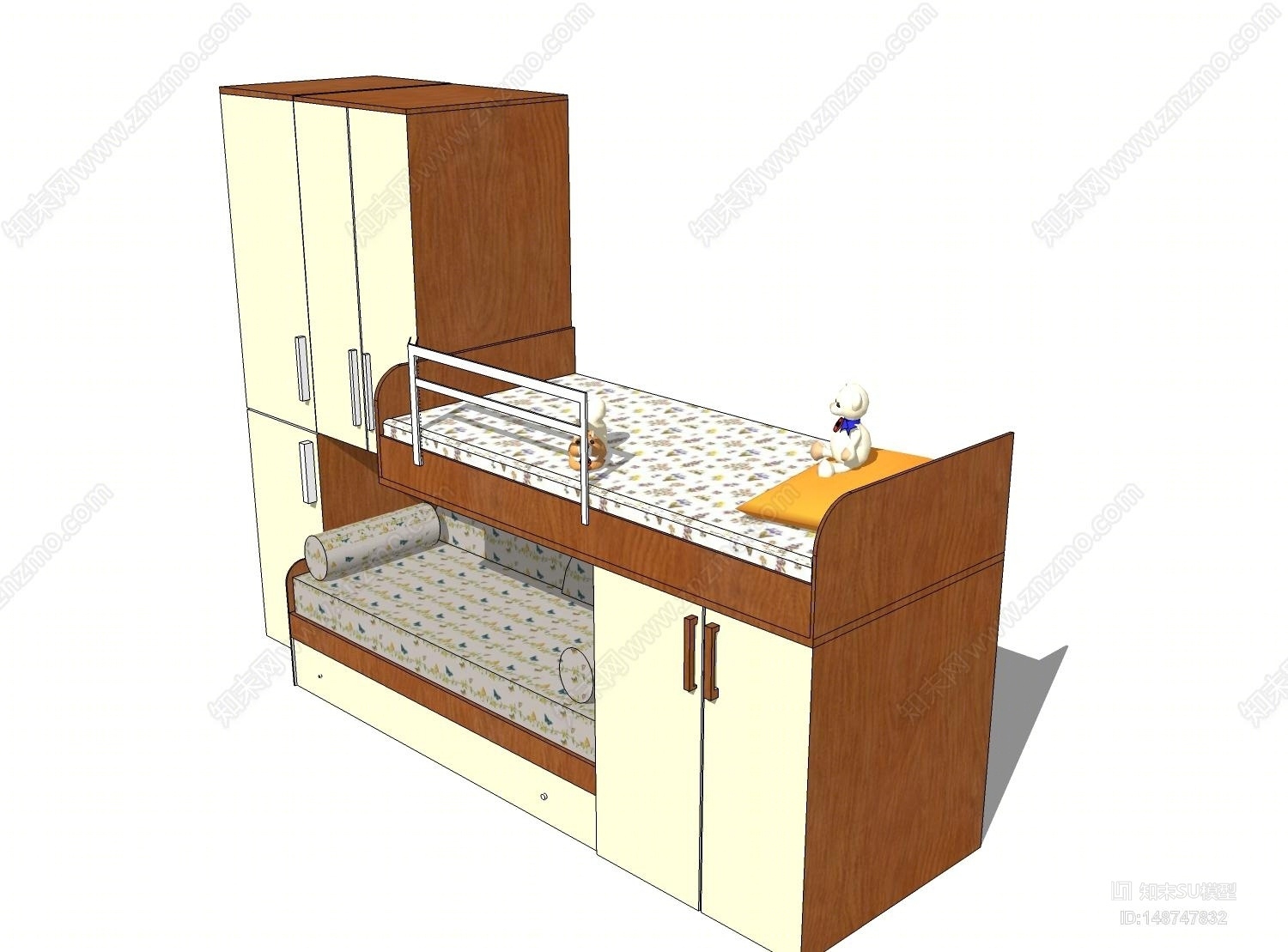 现代风格上下床SU模型下载【ID:148747832】