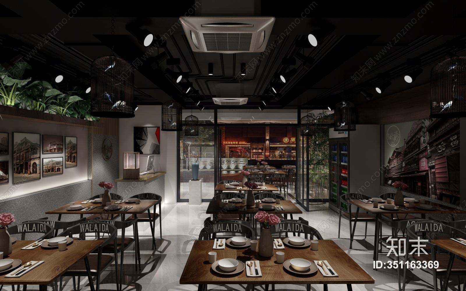 新中式茶餐厅3D模型下载【ID:351163369】