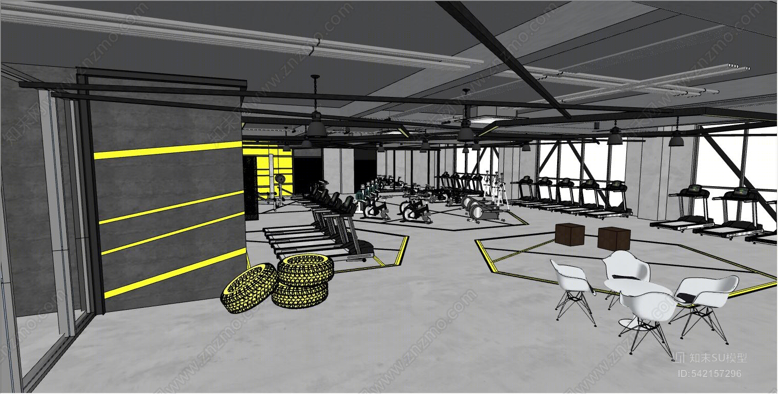 现代健身房SU模型下载【ID:542157296】