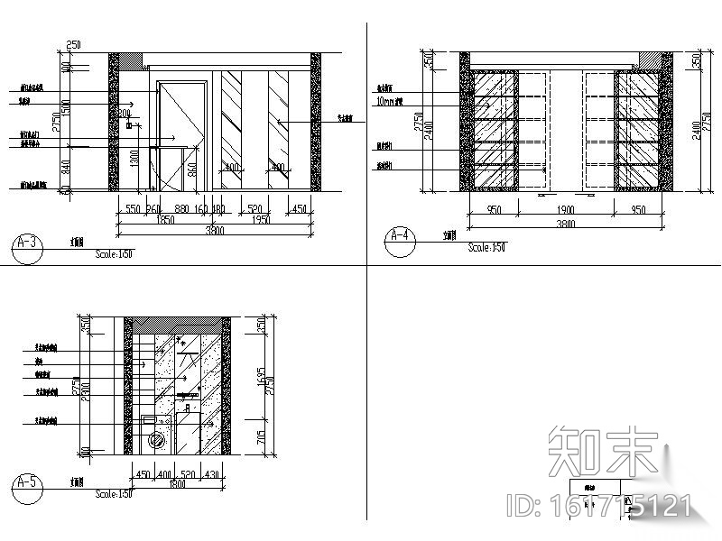 观海一居室精装修图cad施工图下载【ID:161715121】