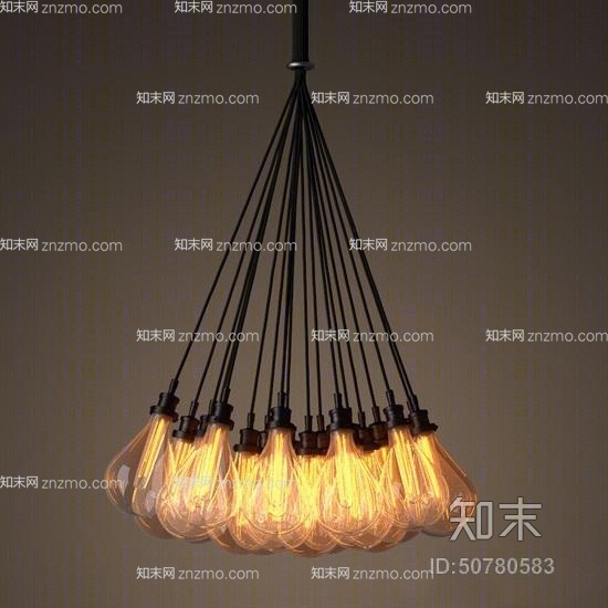 现代黑色铁艺吊灯3D模型下载【ID:50780583】