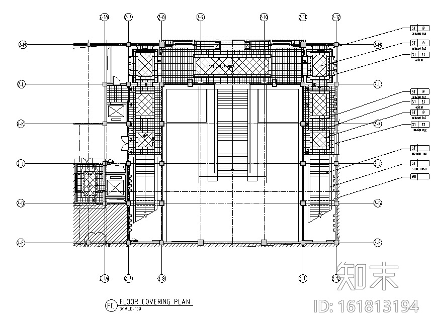 [广东]富力惠州洲际度假酒店大堂施工图cad施工图下载【ID:161813194】