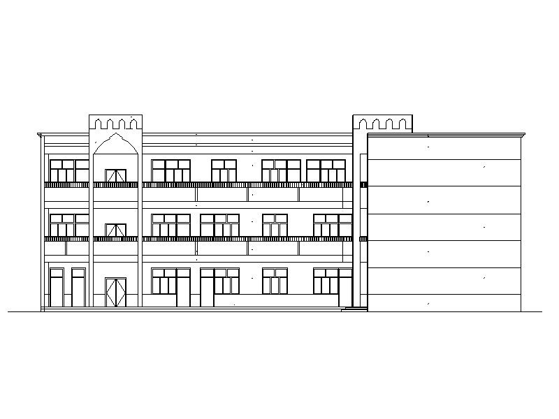 [宁夏]伊斯兰风格小学建筑施工图cad施工图下载【ID:151551161】