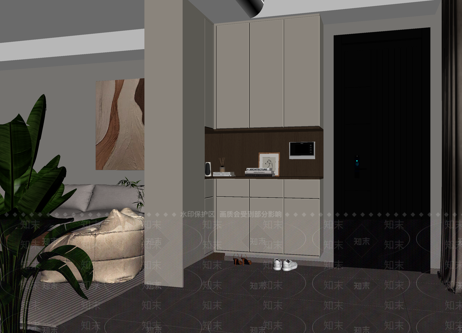 现代玄关3D模型下载【ID:1214703280】