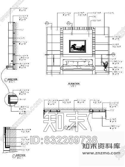 图块/节点卧室床背景详图Ⅴ施工图下载【ID:832259738】