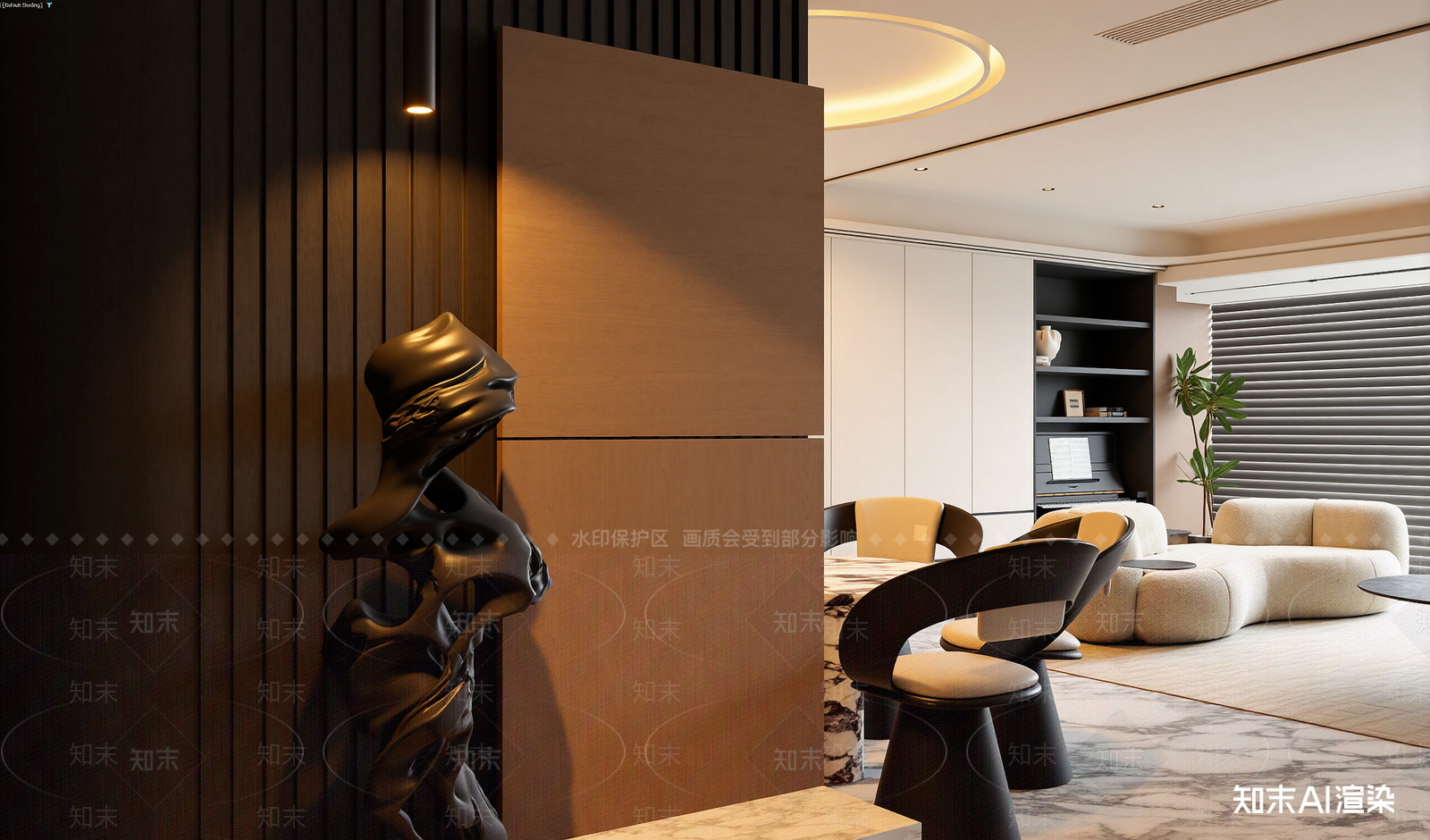 现代客餐厅3D模型下载【ID:1222034171】